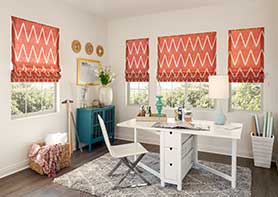 Office Space with Orange Soft Shades