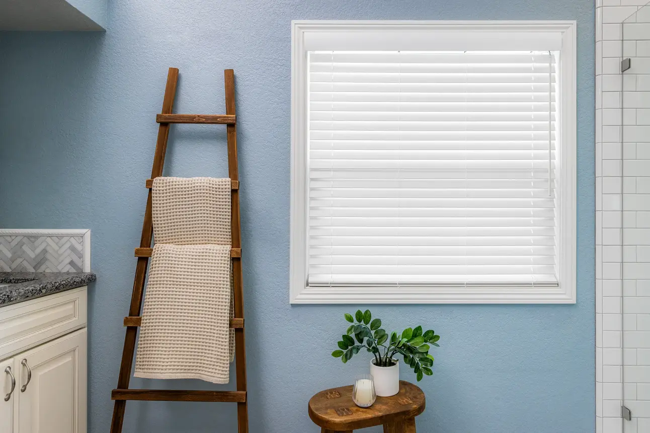 White Faux Wood Blinds